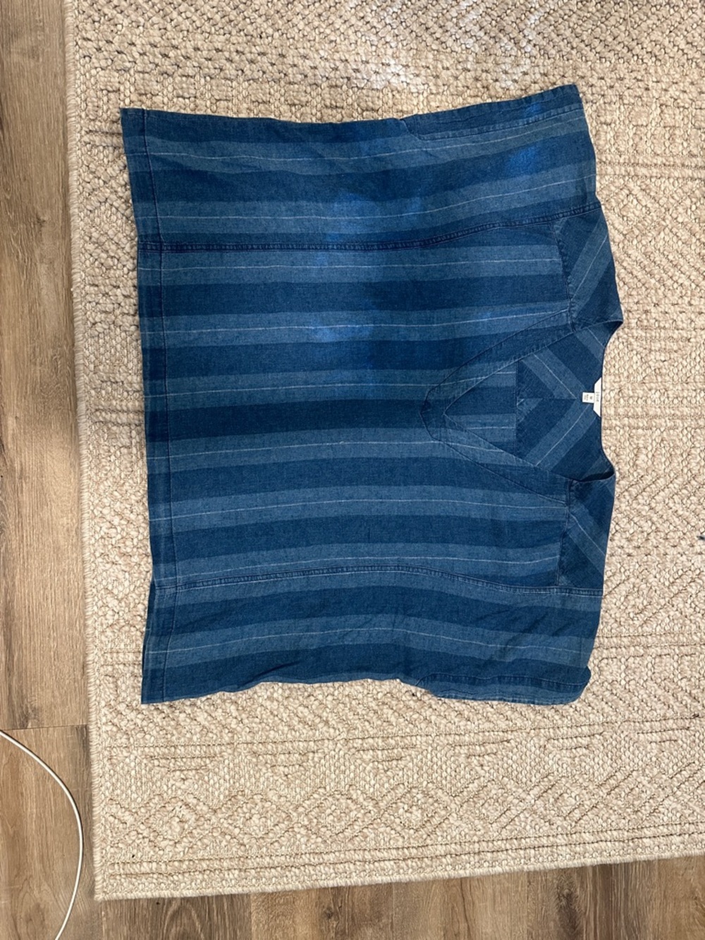 Joie Navy Striped V-Neck Top